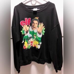 🪽Elf Movie Will Ferell Black Crewneck Xmas Sweatshirt Ugly Sweater